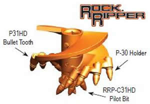 Pengo Excavator Augers | Option 3 Rock Ripper Head