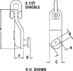 Caldwell Container Lifting Lug Hook Diagram with Shackle